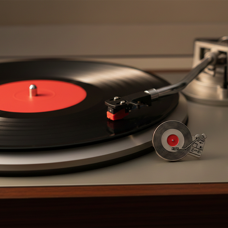 Retro Turntable Pin | Accessory for Vinyl Lovers