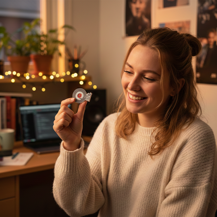 Retro Turntable Pin | Accessory for Vinyl Lovers