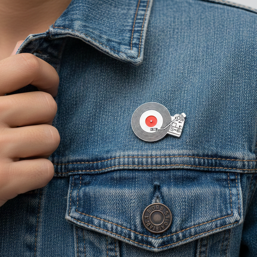 Retro Turntable Pin | Accessory for Vinyl Lovers