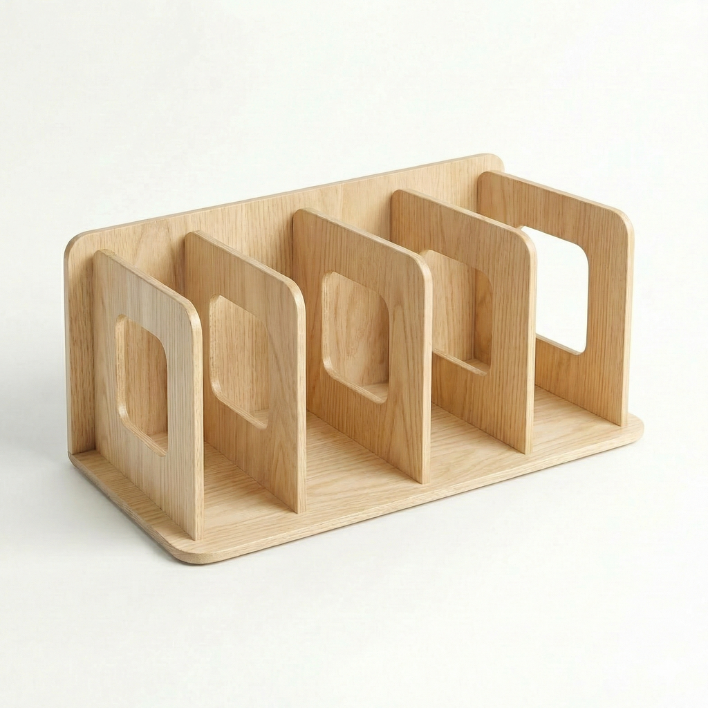 Natural Bamboo CD Storage Rack | Minimalist CD Display Stand